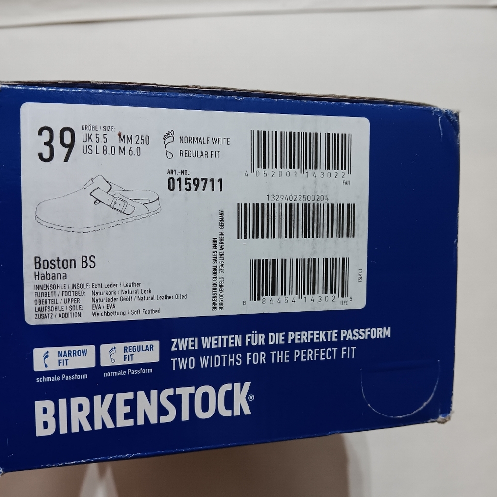 BIREKNSTOCK Boston Habana Oiled Leather Size 39 (US L8, M6) 0159711 Reg Fit Soft - Picture 3 of 9